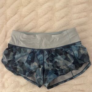 lululemon athletica Blue Geometric Athletic Shorts